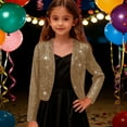 thumbnail image 3 of LYHao Girls Elegant Short Satin Jacket With Print Formal Party Wear Dressy Cardigan Outerwear Girls Jacket Coat,Sizes 13-14 Years, 3 of 7