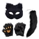 thumbnail image 4 of Conjunto de máscara y cola de animal, lindo conjunto de disfraz de zorro para fiestas temáticas, cosplay de cola larga negro, 4 of 9