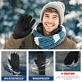thumbnail image 4 of Men Women Winter Gloves Touchscreen Waterproof Windproof Anti-Slip Cold Weather Warm Gloves for Running, Hiking, Cycling, Driving, Black, L, 4 of 7