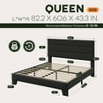 thumbnail image 7 of Einfach Queen Bed Frame, Platform Bed Frame with Panel Upholstered Velvet Headboard, Black, 7 of 7