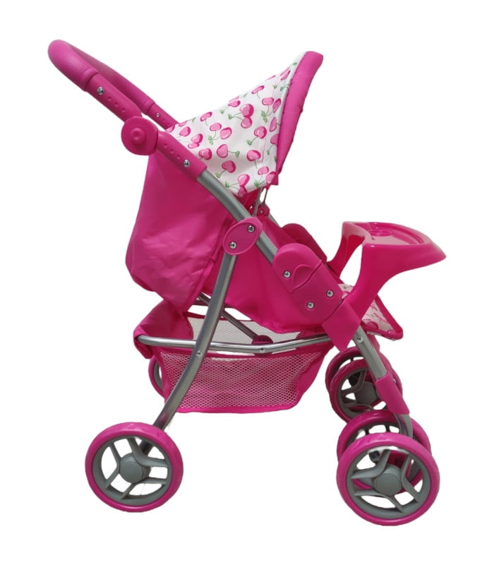 Carriola para Muñeca Accesorio The Baby Shop con llantas soft eva  anti-ruido y resistentes Rosa