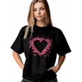 thumbnail image 1 of Women's T-Shirt,Short Sleeve Tee Shirts Casual Tops Valentine's Day Pink Hearts Crewneck T Shirt for Women, 1 of 8