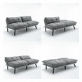 thumbnail image 3 of Triple Tree Velvet 70" Comfy Loveseat Sleeper Sofa, Light Grey, 3 of 9
