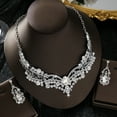 thumbnail image 4 of Sunyuer Bridal Wedding Jewelry Set Rhinestone Necklace Earrings Sets Mothers Day Gifts Jewelry for Women and Brides, 4 of 5
