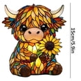 thumbnail image 2 of Animal Table Lamp, Stained Glass Table Lamp, Resin Colorful Highlands Cow LED Night Light - Mini Figurine Night Light for Bedroom, Living Room, Home Office & Tabletop Decor, 2 of 9