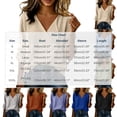 thumbnail image 3 of Women's Wrap Front V Neck Shirt Long Sleeve Lightweight Textured Blouse Loose Fit Versatile Casual Work Layering Tops Trendy Outfit Beige, 3 of 9