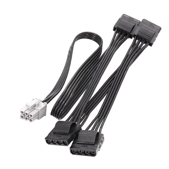 6Pin to 4Pin Molex 4Pin D Type X3 X4 GPU PCIe Power Cable For Super Flower LEADEX G650 Power Supplyy