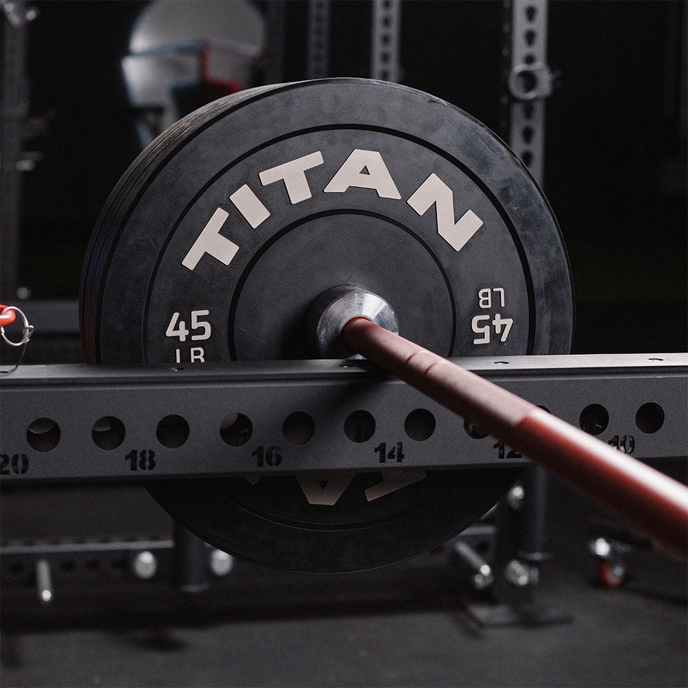 Titan Fitness TITAN Series Flip-Down Safety Bars, 36" Depth Spotter Arms, Rated 3,000 LB, Safety Bars for 3"x3" Uprights with Plastic Liner Protection, Spotter Arms for Squat Rack