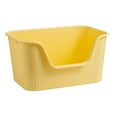 thumbnail image 3 of Caja de arena para mascotas con parte superior abierta para gatos pequeños y grandes, cajas de arena para gatos de lados altos, fácil acceso, fácil li Amarillo S, 3 of 8