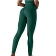 thumbnail image 2 of Maoxin Leggings for Women Seamless Knitted Butt High Waist Tight Yoga Pants For Exercise Running And Fitness Leggings for Women Tummy Control Green S, 2 of 5