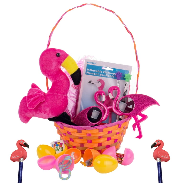 Flamingo Plush Easter Basket