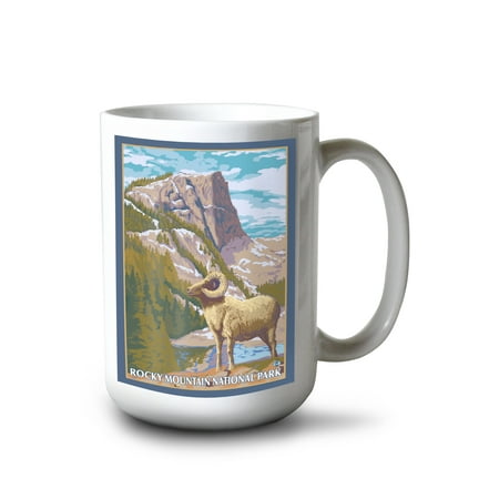 

15 fl oz Ceramic Mug Rocky Mountain National Park Colorado Big Horn Sheep Dishwasher & Microwave Safe