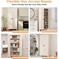 thumbnail image 7 of 70" Tall Metal Storage Cabinet with 3-Digit Combination Lock, Steel Pantry Cabinet with 4 Adjustable Shelves & 2 Doors, Secure Freestanding Organizer for Home, Office, Garage, Beige, 7 of 7
