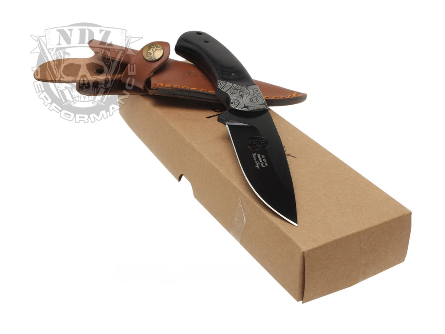 Fixed Blade Elk Ridge Hunting Knife 8.3" Engraved by NDZ Performance - Airborne Jump Wings