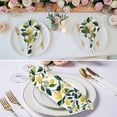 thumbnail image 2 of Summer Lemon Cloth Napkins, Yellow Fruits Green Botanical Pastoral Washable and Reusable Dinner Napkins Set of 4, Table Napkin for Kitchen Party Birthday Wedding Hotel Housewarming 20"x20", 2 of 8