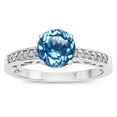 thumbnail image 2 of Star K � Round 7mm Genuine Blue Topaz Channel Set Engagement Promise Ring, 2 of 9