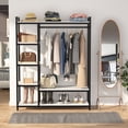 thumbnail image 2 of Tribesigns Free -Standing Wardrobe,  Heavy Duty Clothing Wardrobe Shelves Clothes Storage Organizer with Hanging Rail 6 Shelves Standing Garmen Rack for Bedroom, 2 of 6