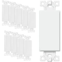 ENERLITES Blank Adapter Insert for Decorator Wall Plates, Unbreakable Polycarbonate Thermoplastic, UL Listed, 6001-W-10PCS, White, (10 Pack)