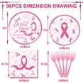 thumbnail image 4 of 96Pack Paper Plates and Napkins Sets, Party Decorations Plates Supplies Tableware for Kids (Breast Cancer), 4 of 6