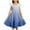 Blue, variant on KAUOD Girls Tiered Sleeve Square Neck Summer Dress Gradient Color Flowy Swing Pleated Dresses Knee Length Cute Elegant Skirts