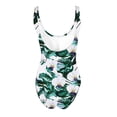 thumbnail image 4 of One Piece Floral Swimsuits for Women, Tummy Cute Bathing Suit Swim Suit for Teens Girls Athletic Backless Swimwear Lady One-Piece Swimsuits Green M, 4 of 4