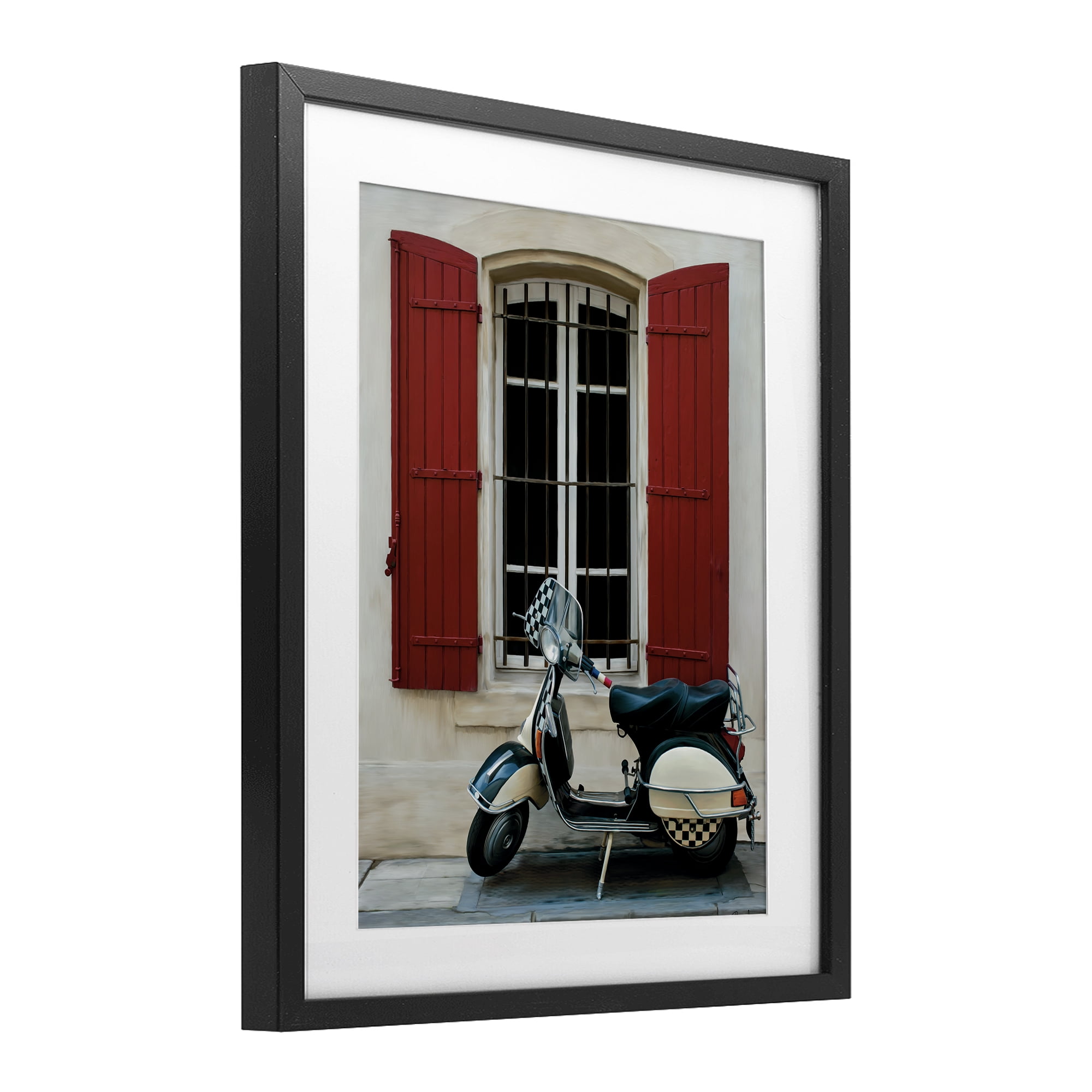 Stupell Industries Two Wheel Dream Black Framed Print Under Glass, design by Renel Peters