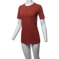 thumbnail image 5 of A2Y Women's Basic Solid Premium Cotton Short Sleeve Crew Neck T Shirt Tee Tops Dark Rust M, 5 of 5