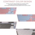 thumbnail image 4 of Tapas De Teclado Mecánico De 104 Teclas Oem High Abs Pbt Keycap Teclas En Inglés Con Diseño De Color De Contraste De Capa Translúcida Para Modificación De Juegos (Azul + Rosa) Minnieouse EL014244-03, 4 of 6