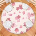 thumbnail image 2 of Pioneer Flower Floral Print Pattern Round Fitted Tablecloth with Elastic Edge,Dining Table Cover Waterproof,Outdoor Round Tablecloth for Camping,Dining,Indoor and Outdoor, 2 of 7