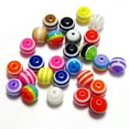 thumbnail image 3 of 200pcs 6mm Colorful Striped Acrylic Round Beads Accessories for DIY Jewelry Making Art & Craft Projects (Random Color), 3 of 3