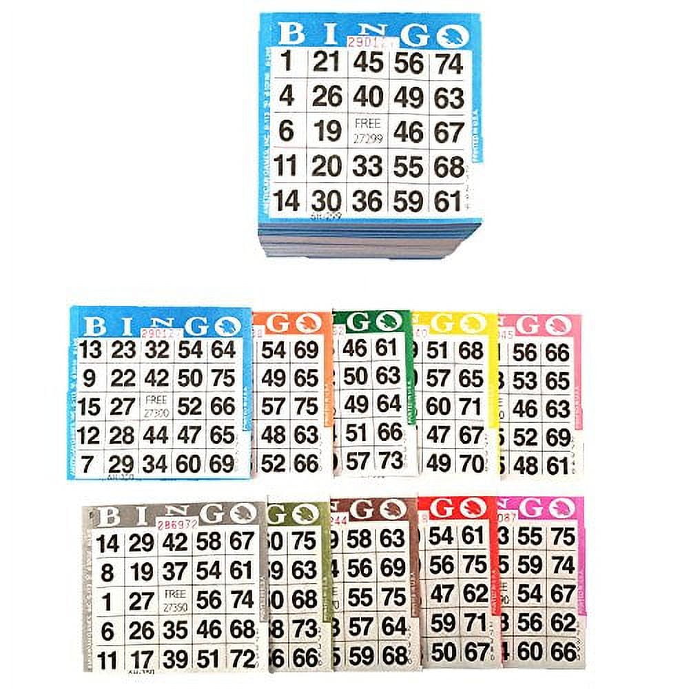 SmallToys Bingo Game Paper Cards - 100 Books, 10 Sheets Each, 6 Cards Per Sheet (8" X 12")