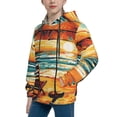 thumbnail image 2 of Kdxio Beach Umbrella Sunset Pattern Boys Athletic Unisex Boys Girls Hoodie with Pocket Sweatshirts-Medium, 2 of 6