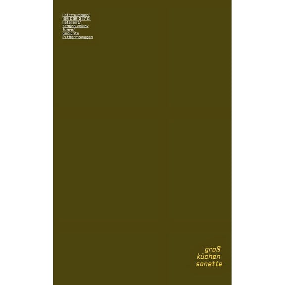 großküchensonette/ (Hardcover)