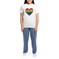 thumbnail image 4 of CafePress - Isupportgayrights Women's Light Pajamas - Women's Short Sleeve Print T-Shirt and Pants Light Cotton Pajama Set, 4 of 7