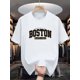 thumbnail image 2 of Men'S Casual Crew Neck T-Shirt with Boston Print, Slight Stretch, Summer Short-Sleeve Top, Fashionable & Versatile - Regular Fit, 2 of 7