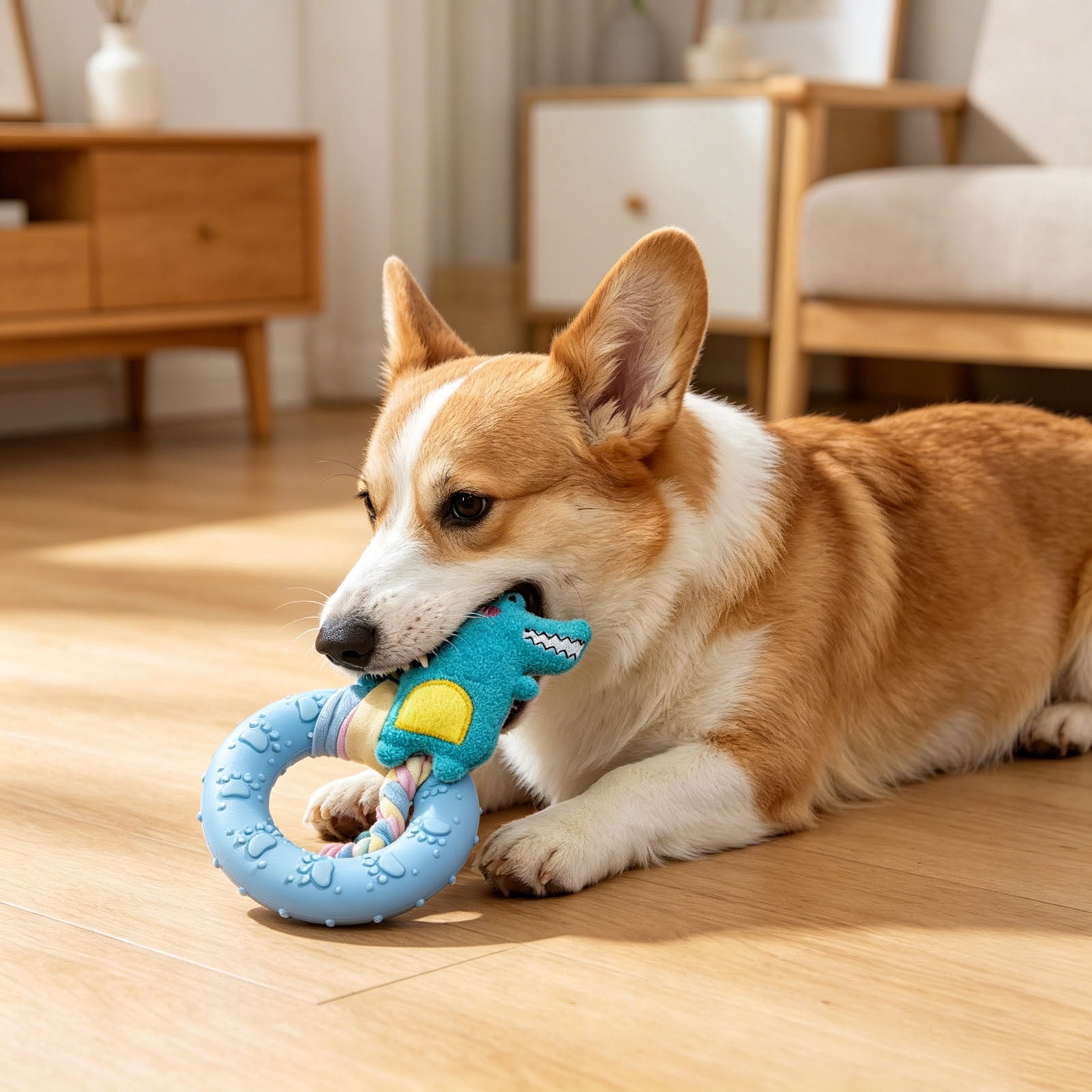 Gytml Squeaky Dog Chew Toys Durable Interactive Plush Puppy Toy With Squeaker Plush Dog Toy For Large & Medium Dogs Aggressive Chewers(C-2.76X7.48Inch)