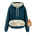 thumbnail image 7 of UQJfacai Fleece Hoodie Women Casual Winter Warm Sherpa Lined Pullover Tops Fall Cozy Long Sleeve Hooded Sweatshirt with Pocket, 7 of 7