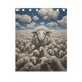 thumbnail image 4 of Sheeps Sky Clouds Curtains Black Out Curtains for Sliding Glass Doors Bedroom Living Room Bathroom 2 Panels Set, 4 of 5