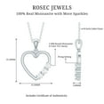 thumbnail image 3 of 0.25 CT Moissanite Heart Pendant for Women (D-VS1 Quality, Rosec Jewels), 18K White Gold, 3 of 8
