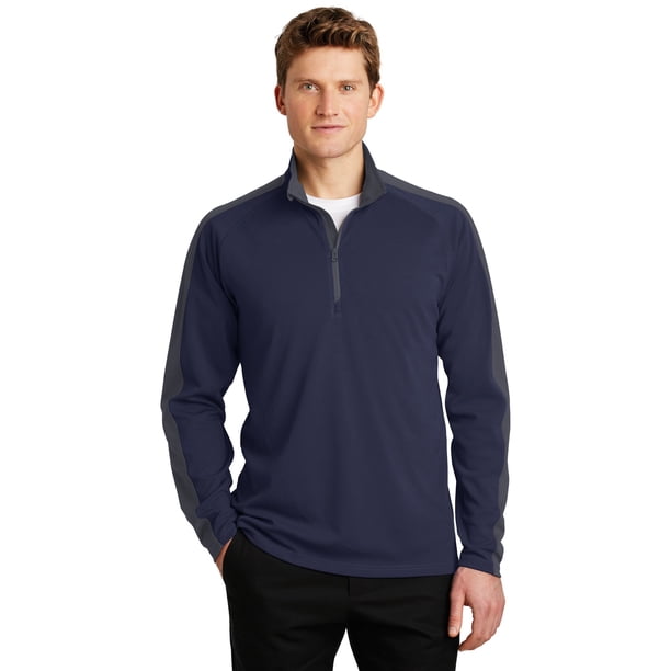 Jersey Sport-Tek® Sport-Wick® texturizado con bloques de colores y cierre de 1/4. ST861 deporte-tek ST861