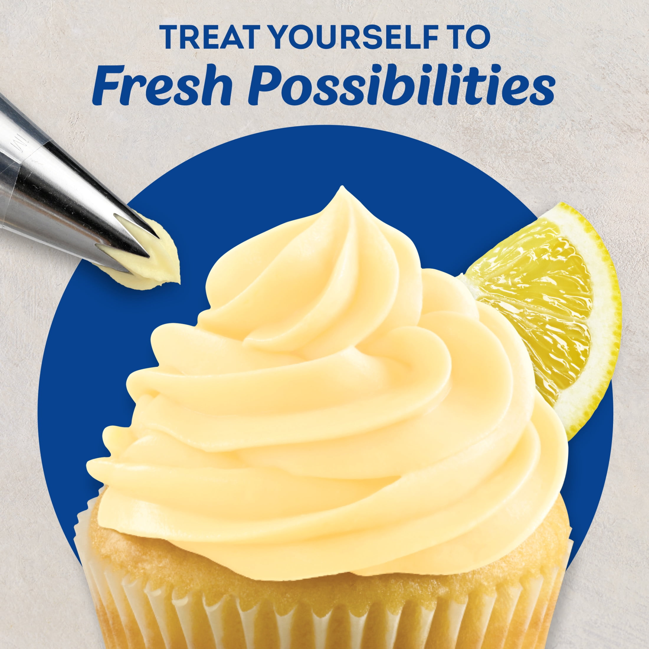 Philadelphia Cream Cheese Frosting, Ready to Eat, 1 Tub, for Spring and Summer Desserts, Lemon Flavored, No Artificial Flavors or Dyes, 16 oz