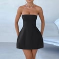 thumbnail image 3 of Women's Strapless A-Line Mini Dress Sleeveless Fit and Flare Short Party Graduation Dress, 3 of 7