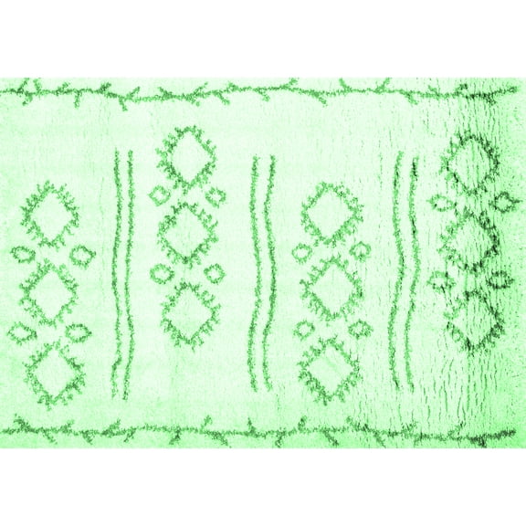 Ahgly Company Indoor Rectangle Solid Emerald Green Modern Area Rugs, 3' x 5'