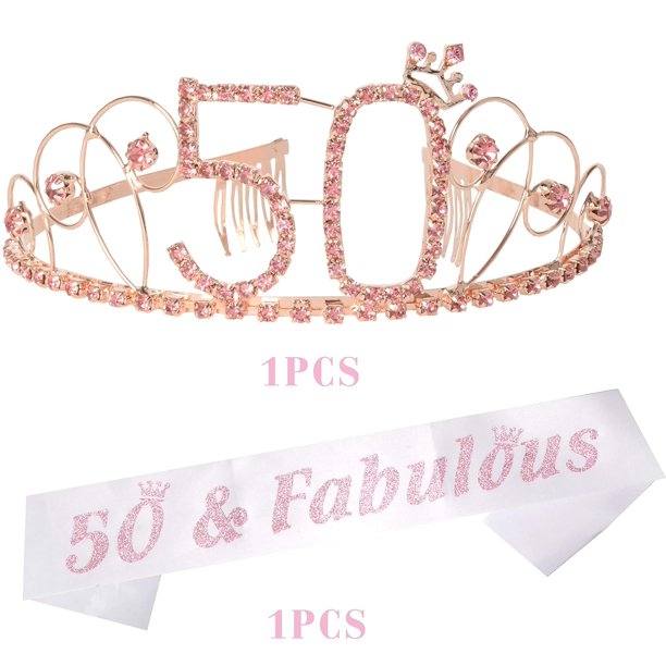 2023-50th Birthday Sash And Tiara Set For 50th Birthday, 50 Fabulous-FG U