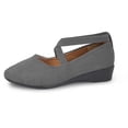 thumbnail image 2 of EliteGoogv Womens Elastic Slip On Flats Casual Walking Shoes For Women Comfortable Footwear Shoes Grey US:7, 2 of 9