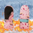 thumbnail image 2 of CYRBOKO Toddler Boys Gloves, Thermal Athletic Winter Waterproof Skiing Gloves Pink Size 2-4 T, 2 of 7