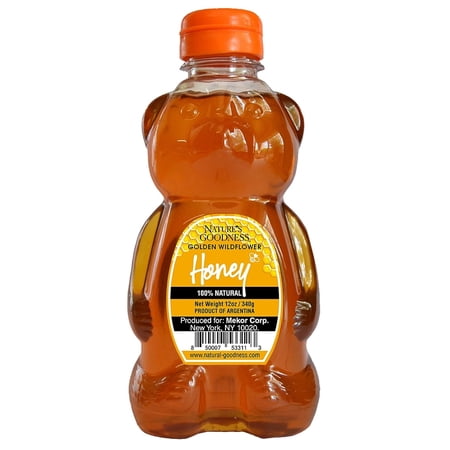 Nature s Goodness Wildflower Honey - 100% Natural Honey - 12 oz Honey Bear Jar