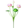thumbnail image 2 of Visland Artificial Lotus Fake Flowers Bouquet with Leaves Real Looking Lotus for Wedding Home Party Living Room Hotel Decorations 1Pack, 2 of 4