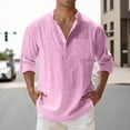 thumbnail image 2 of Mens Spring Summer Loose Stand Solid Color Pocket Long Sleeve Pullover Shirt, 2 of 5