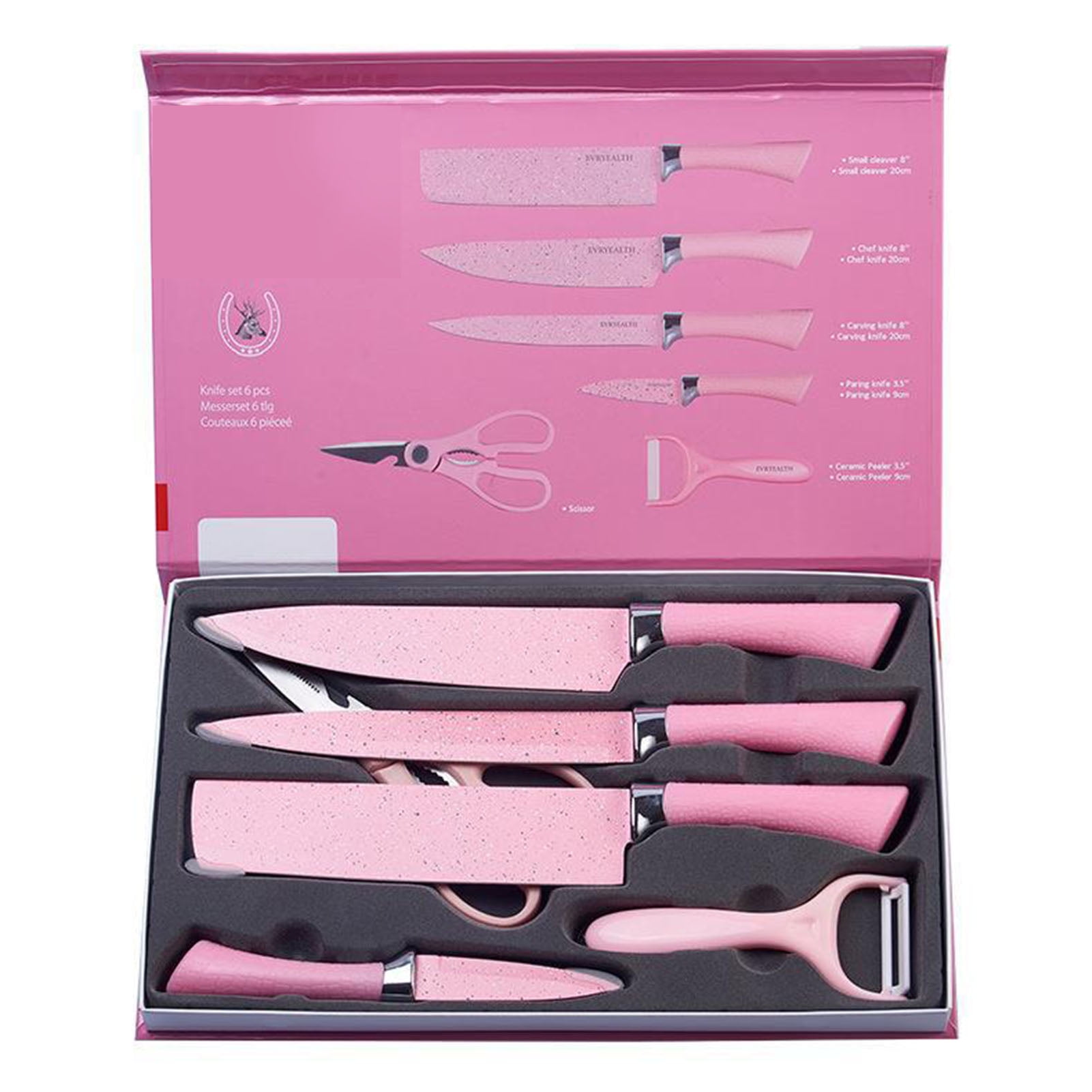 Colorful 6 Piece Knife Set Stainless Steel Practical Kitchen Knife